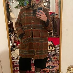 Frances Valentine Multicolor Plaid Pea Coat